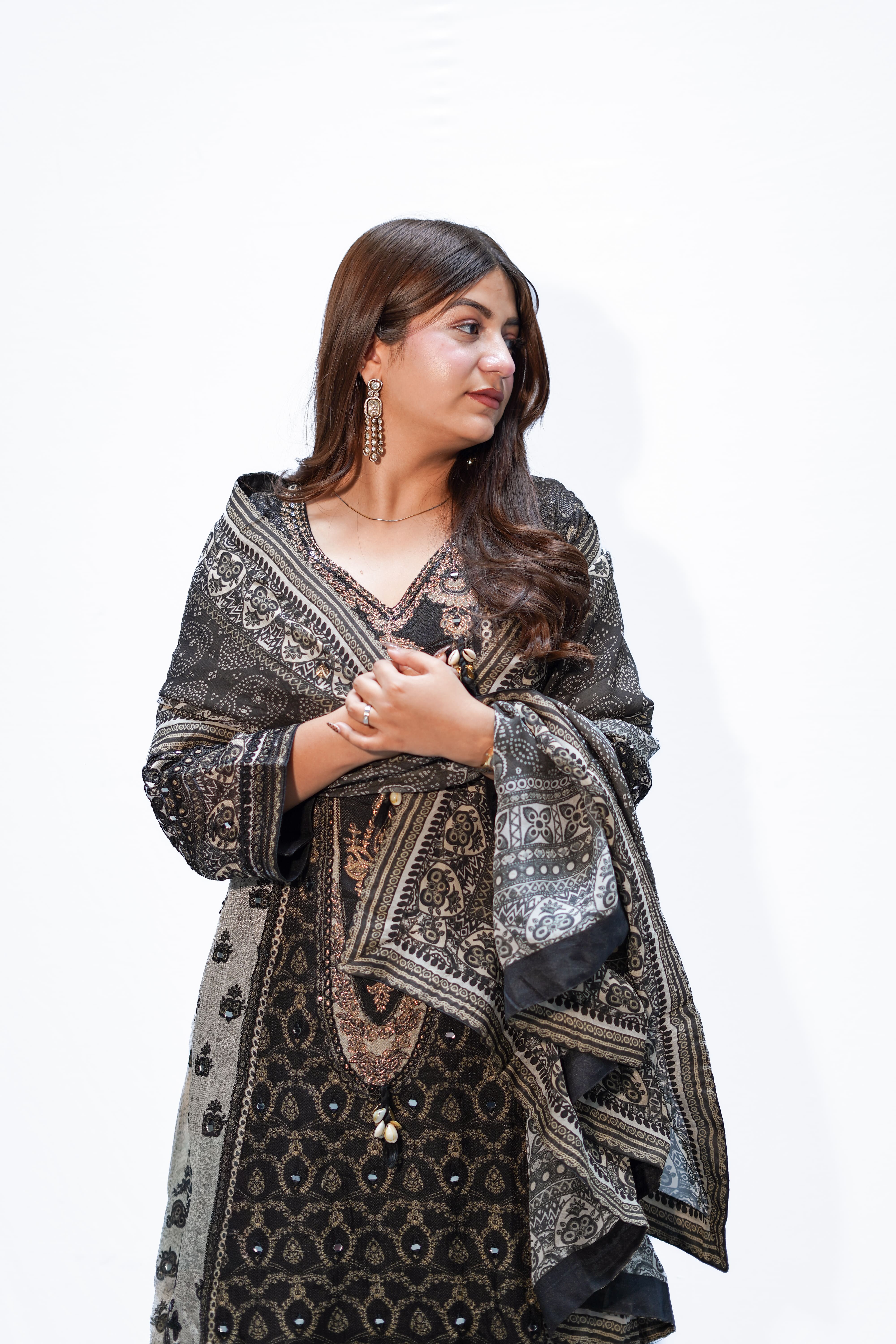 Midnight Royale Anarkali Divider Set